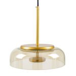 GLOBOSTAR® CHARLOTTE 00744 Μοντέρνο Κρεμαστό Φωτιστικό Οροφής LED 5W 500lm 180° AC 220-240V IP20 Θερμό Λευκό 2700K - Lumileds SMD Chip - Μελί & Χρυσό - Μ23 x Π23 x Υ23cm - 2 Χρόνια Εγγύηση - Image 7