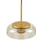 GLOBOSTAR® CHARLOTTE 00744 Μοντέρνο Κρεμαστό Φωτιστικό Οροφής LED 5W 500lm 180° AC 220-240V IP20 Θερμό Λευκό 2700K - Lumileds SMD Chip - Μελί & Χρυσό - Μ23 x Π23 x Υ23cm - 2 Χρόνια Εγγύηση - Image 8