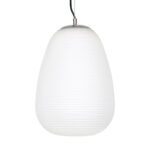 GLOBOSTAR® FREYA 00745 Μοντέρνο Κρεμαστό Φωτιστικό Οροφής με Ντουί 1 x E27 AC 220-240V IP20 - Λευκό & Ασημί - Μ24 x Π24 x Υ35cm