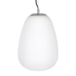 GLOBOSTAR® FREYA 00745 Μοντέρνο Κρεμαστό Φωτιστικό Οροφής με Ντουί 1 x E27 AC 220-240V IP20 - Λευκό & Ασημί - Μ24 x Π24 x Υ35cm - Image 5