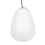 GLOBOSTAR® FREYA 00745 Μοντέρνο Κρεμαστό Φωτιστικό Οροφής με Ντουί 1 x E27 AC 220-240V IP20 - Λευκό & Ασημί - Μ24 x Π24 x Υ35cm - Image 6