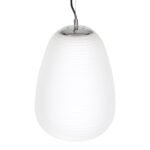 GLOBOSTAR® FREYA 00745 Μοντέρνο Κρεμαστό Φωτιστικό Οροφής με Ντουί 1 x E27 AC 220-240V IP20 - Λευκό & Ασημί - Μ24 x Π24 x Υ35cm - Image 7