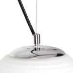 GLOBOSTAR® FREYA 00745 Μοντέρνο Κρεμαστό Φωτιστικό Οροφής με Ντουί 1 x E27 AC 220-240V IP20 - Λευκό & Ασημί - Μ24 x Π24 x Υ35cm - Image 10