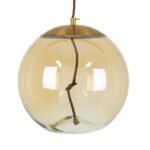 GLOBOSTAR® AXTON 00748 Μοντέρνο Κρεμαστό Φωτιστικό Οροφής LED 5W 500lm 180° AC 220-240V IP20 Θερμό Λευκό 2700K - Sanan SMD Chip - Χρυσό & Μελί - Μ30 x Π30 x Υ30cm - 2 Xρόνια Εγγύηση - Image 5