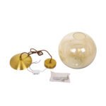 GLOBOSTAR® AXTON 00748 Μοντέρνο Κρεμαστό Φωτιστικό Οροφής LED 5W 500lm 180° AC 220-240V IP20 Θερμό Λευκό 2700K - Sanan SMD Chip - Χρυσό & Μελί - Μ30 x Π30 x Υ30cm - 2 Xρόνια Εγγύηση - Image 9