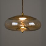 GLOBOSTAR® ΑΧΤΟΝ 00750 Μοντέρνο Κρεμαστό Φωτιστικό Οροφής LED 7W 500lm 180° AC 220-240V IP20 Θερμό Λευκό 2700K - Sanan SMD Chip - Μελί & Χρυσό - Μ30 x Π30 x Υ15cm - 2 Χρόνια Εγγύηση - Image 3