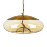 GLOBOSTAR® ΑΧΤΟΝ 00750 Μοντέρνο Κρεμαστό Φωτιστικό Οροφής LED 7W 500lm 180° AC 220-240V IP20 Θερμό Λευκό 2700K - Sanan SMD Chip - Μελί & Χρυσό - Μ30 x Π30 x Υ15cm - 2 Χρόνια Εγγύηση - Image 5