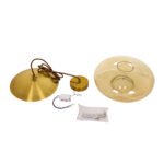 GLOBOSTAR® ΑΧΤΟΝ 00750 Μοντέρνο Κρεμαστό Φωτιστικό Οροφής LED 7W 500lm 180° AC 220-240V IP20 Θερμό Λευκό 2700K - Sanan SMD Chip - Μελί & Χρυσό - Μ30 x Π30 x Υ15cm - 2 Χρόνια Εγγύηση - Image 9