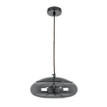 GLOBOSTAR® AXTON 00751 Μοντέρνο Κρεμαστό Φωτιστικό Οροφής LED 5W 500lm 180° AC 220-240V IP20 Θερμό Λευκό 2700K - Sanan SMD Chip - Μαύρο & Μαύρο Φιμέ - Μ30 x Π30 x Υ15cm - 2 Xρόνια Εγγύηση - Image 4