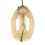 GLOBOSTAR® ΑΧΤΟΝ 00754 Μοντέρνο Κρεμαστό Φωτιστικό Οροφής LED 7W 500lm 180° AC 220-240V IP20 Θερμό Λευκό 2700K - Sanan SMD Chip - Μελί & Χρυσό - Μ17 x Π17 x Υ18cm - 2 Χρόνια Εγγύηση - Image 6