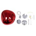 GLOBOSTAR® DIXAR 00763 Μοντέρνο Κρεμαστό Φωτιστικό Οροφής με Ντουί 1 x E27 AC 220-240V IP20 - Κόκκινο & Ασημί - Μ36 x Π36 x Υ45cm - Image 8