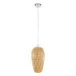 GLOBOSTAR® SAN TROPEZ 00764 Boho Κρεμαστό Φωτιστικό Οροφής με Ντουί 1 x E27 AC 220-240V IP20 - Μπεζ - Μ19 x Π19 x Υ42cm - Image 4