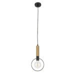 GLOBOSTAR® OLVERO 00772 Μοντέρνο Κρεμαστό Φωτιστικό Οροφής με Ντουί 1 x E27 AC 220-240V IP20 - Μαύρο & Χρυσό - Μ18 x Π4 x Y38cm - Image 4