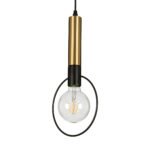 GLOBOSTAR® OLVERO 00772 Μοντέρνο Κρεμαστό Φωτιστικό Οροφής με Ντουί 1 x E27 AC 220-240V IP20 - Μαύρο & Χρυσό - Μ18 x Π4 x Y38cm - Image 7