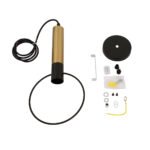 GLOBOSTAR® OLVERO 00772 Μοντέρνο Κρεμαστό Φωτιστικό Οροφής με Ντουί 1 x E27 AC 220-240V IP20 - Μαύρο & Χρυσό - Μ18 x Π4 x Y38cm - Image 9