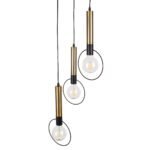 GLOBOSTAR® OLVERO 00773 Μοντέρνο Κρεμαστό Φωτιστικό Οροφής με Ντουί 3 x E27 AC 220-240V IP20 - Μαύρο & Χρυσό - Μ30 x Π30 x Y130cm - Image 5