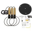 GLOBOSTAR® OLVERO 00773 Μοντέρνο Κρεμαστό Φωτιστικό Οροφής με Ντουί 3 x E27 AC 220-240V IP20 - Μαύρο & Χρυσό - Μ30 x Π30 x Y130cm - Image 7