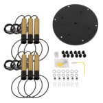 GLOBOSTAR® OLVERO 00774 Μοντέρνο Κρεμαστό Φωτιστικό Οροφής με Ντουί 6 x E27 AC 220-240V IP20 - Μαύρο & Χρυσό - Μ55 x Π55 x Y130cm - Image 10