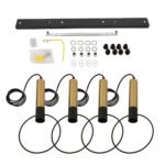 GLOBOSTAR® OLVERO 00775 Μοντέρνο Κρεμαστό Φωτιστικό Οροφής με Ντουί 4 x E27 AC 220-240V IP20 - Μαύρο & Χρυσό - Μ90 x Π18 x Y130cm - Image 10