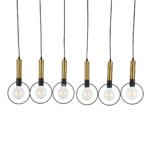 GLOBOSTAR® OLVERO 00776 Μοντέρνο Κρεμαστό Φωτιστικό Οροφής με Ντουί 6 x E27 AC 220-240V IP20 - Μαύρο & Χρυσό - Μ110 x Π18 x Y130cm - Image 6