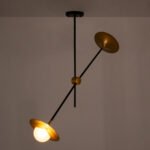 GLOBOSTAR® JOLIET 00778 Μοντέρνο Φωτιστικό Οροφής με Ντουί 2 x G9 AC 220-240V IP20 - Μαύρο & Χρυσό - Μ93 x Π20 x Υ100cm - Image 3