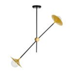 GLOBOSTAR® JOLIET 00778 Μοντέρνο Φωτιστικό Οροφής με Ντουί 2 x G9 AC 220-240V IP20 - Μαύρο & Χρυσό - Μ93 x Π20 x Υ100cm - Image 4