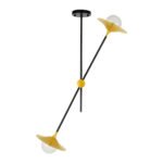 GLOBOSTAR® JOLIET 00778 Μοντέρνο Φωτιστικό Οροφής με Ντουί 2 x G9 AC 220-240V IP20 - Μαύρο & Χρυσό - Μ93 x Π20 x Υ100cm - Image 5