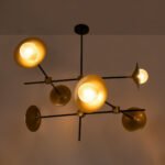 GLOBOSTAR® JOLIET 00780 Μοντέρνο Φωτιστικό Οροφής με Ντουί 6 x G9 AC 220-240V IP20 - Μαύρο & Χρυσό - Μ93 x Π93 x Υ87cm - Image 3