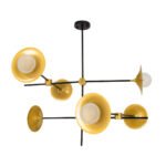 GLOBOSTAR® JOLIET 00780 Μοντέρνο Φωτιστικό Οροφής με Ντουί 6 x G9 AC 220-240V IP20 - Μαύρο & Χρυσό - Μ93 x Π93 x Υ87cm - Image 5