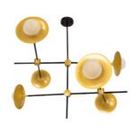 GLOBOSTAR® JOLIET 00780 Μοντέρνο Φωτιστικό Οροφής με Ντουί 6 x G9 AC 220-240V IP20 - Μαύρο & Χρυσό - Μ93 x Π93 x Υ87cm - Image 6