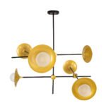 GLOBOSTAR® JOLIET 00780 Μοντέρνο Φωτιστικό Οροφής με Ντουί 6 x G9 AC 220-240V IP20 - Μαύρο & Χρυσό - Μ93 x Π93 x Υ87cm - Image 7