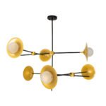 GLOBOSTAR® JOLIET 00780 Μοντέρνο Φωτιστικό Οροφής με Ντουί 6 x G9 AC 220-240V IP20 - Μαύρο & Χρυσό - Μ93 x Π93 x Υ87cm - Image 8