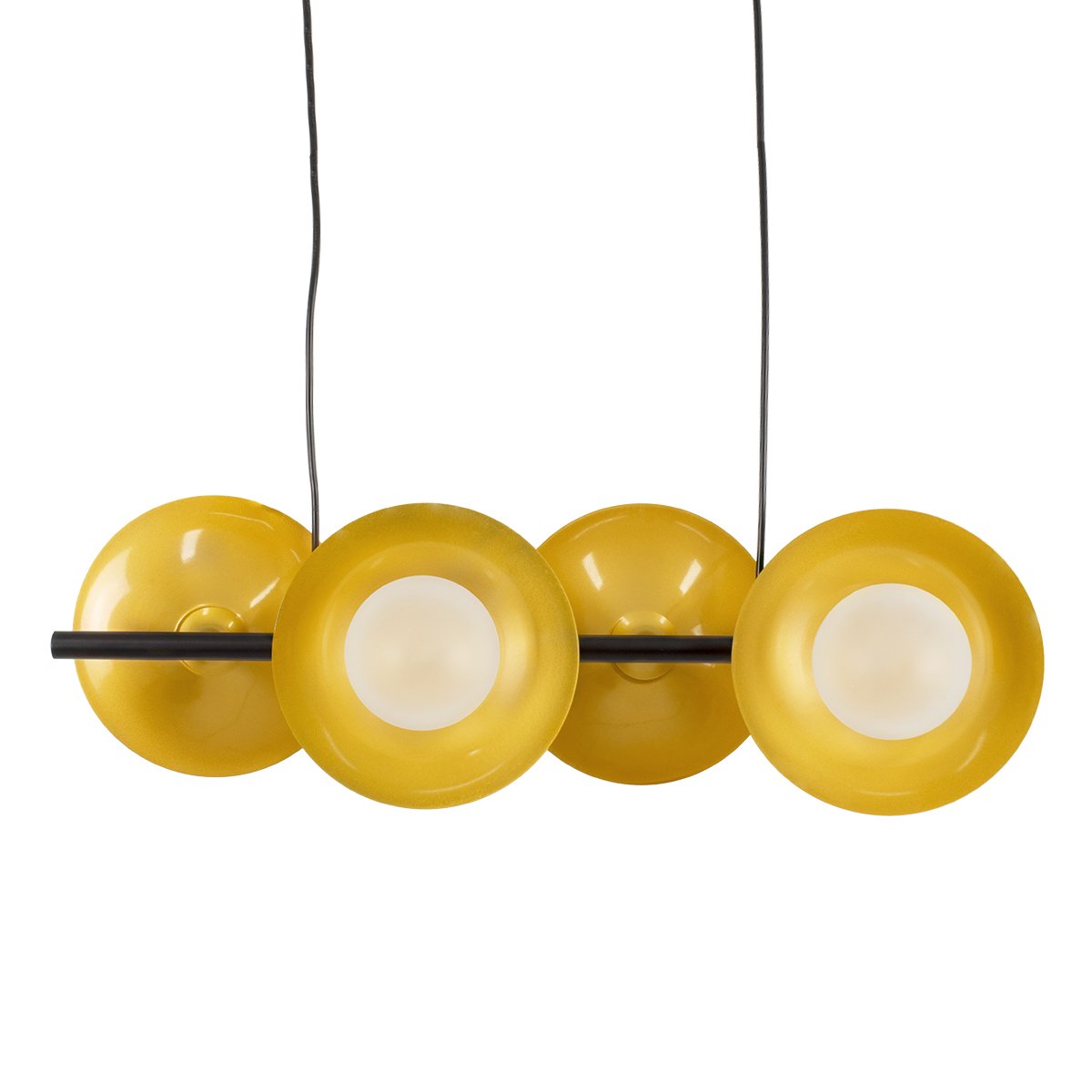 00782_0 GLOBOSTAR® JOLIET 00782 Μοντέρνο Κρεμαστό Φωτιστικό Οροφής με Ντουί 4 x G9 AC 220-240V IP20 - Μαύρο & Χρυσό - Μ65 x Π28 x Υ20cm - Image 1