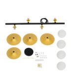 GLOBOSTAR® JOLIET 00782 Μοντέρνο Κρεμαστό Φωτιστικό Οροφής με Ντουί 4 x G9 AC 220-240V IP20 - Μαύρο & Χρυσό - Μ65 x Π28 x Υ20cm - Image 9