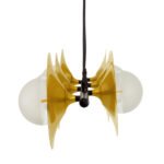 GLOBOSTAR® JOLIET 00783 Μοντέρνο Κρεμαστό Φωτιστικό Οροφής με Ντουί 6 x G9 AC 220-240V IP20 - Μαύρο & Χρυσό - Μ95 x Π28 x Υ20cm - Image 6