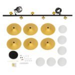 GLOBOSTAR® JOLIET 00783 Μοντέρνο Κρεμαστό Φωτιστικό Οροφής με Ντουί 6 x G9 AC 220-240V IP20 - Μαύρο & Χρυσό - Μ95 x Π28 x Υ20cm - Image 9