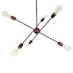 GLOBOSTAR® ZANE 00785 Μοντέρνο Φωτιστικό Οροφής με Ντουί 6 x E27 AC 220-240V IP20 - Χάλκινο - Μ70 x Π70 x Υ100cm - Image 4