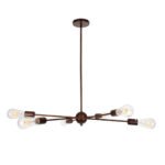 GLOBOSTAR® ZANE 00785 Μοντέρνο Φωτιστικό Οροφής με Ντουί 6 x E27 AC 220-240V IP20 - Χάλκινο - Μ70 x Π70 x Υ100cm - Image 5