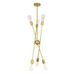 GLOBOSTAR® ZANE 00786 Μοντέρνο Φωτιστικό Οροφής με Ντουί 6 x E27 AC 220-240V IP20 - Χρυσό - Μ70 x Π70 x Υ100cm - Image 6