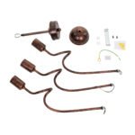 GLOBOSTAR® ASPECT 00788 Μοντέρνο Φωτιστικό Οροφής με Ντουί 3 x E27 AC 220-240V IP20 - Χάλκινο - Μ42 x Π42 x Υ60cm - Image 9