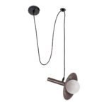 GLOBOSTAR® CELEST 00791 Μοντέρνο Κρεμαστό Φωτιστικό Οροφής με Ντουί 1 x G9 AC 220-240V IP20 - Καφέ & Λευκό - Μ20 x Π20 x Υ26.5cm