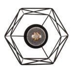 GLOBOSTAR® TRON 00792 Μοντέρνο Φωτιστικό Οροφής με Ντουί 1 x E27 AC 220-240V IP20 - Μαύρο & Χρυσό - Μ18 x Π18 x Υ19.5cm - Image 8