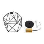 GLOBOSTAR® TRON 00792 Μοντέρνο Φωτιστικό Οροφής με Ντουί 1 x E27 AC 220-240V IP20 - Μαύρο & Χρυσό - Μ18 x Π18 x Υ19.5cm - Image 9