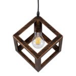 GLOBOSTAR® CUBE 00793 Μοντέρνο Κρεμαστό Φωτιστικό Οροφής με Ντουί 1 x E27 AC 220-240V IP20 - Χάλκινο - Μ25 x Π25 x Υ25cm - Image 5