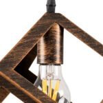 GLOBOSTAR® CUBE 00793 Μοντέρνο Κρεμαστό Φωτιστικό Οροφής με Ντουί 1 x E27 AC 220-240V IP20 - Χάλκινο - Μ25 x Π25 x Υ25cm - Image 6