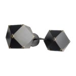 GLOBOSTAR® WELLES 00795 Μοντέρνο Φωτιστικό Τοίχου - Απλίκα με Ντουί 2 x E14 AC 220-240V IP20 - Μαύρο - Μ52 x Π21 x Υ17cm