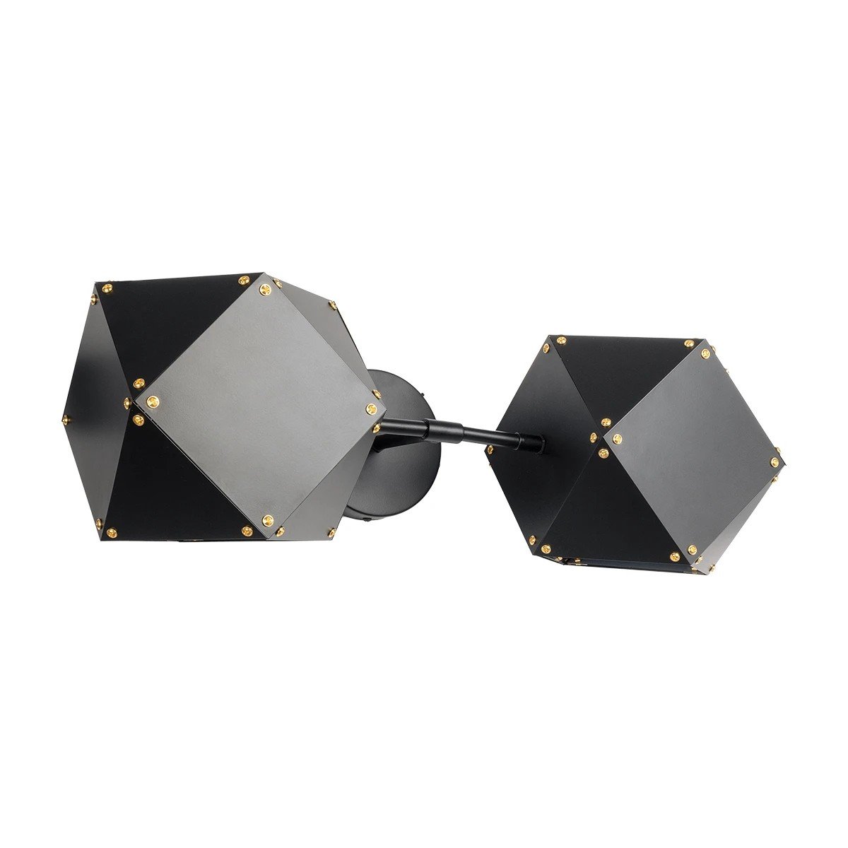 00795_0 GLOBOSTAR® WELLES 00795 Μοντέρνο Φωτιστικό Τοίχου - Απλίκα με Ντουί 2 x E14 AC 220-240V IP20 - Μαύρο - Μ52 x Π21 x Υ17cm - Image 1