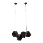 GLOBOSTAR® WELLES REPLICA 00796 Μοντέρνο Κρεμαστό Φωτιστικό Οροφής με Ντουί 4 x E14 AC 220-240V IP20 - Μαύρο & Χρυσό - Μ68 x Π32 x Υ30cm - Image 3