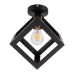 GLOBOSTAR® CUBE 00799 Μοντέρνο Φωτιστικό Οροφής με Ντουί 1 x E27 AC 220-240V IP20 - Μαύρο & Χρυσό - Μ25 x Π25 x Υ25cm - Image 6