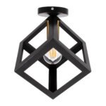 GLOBOSTAR® CUBE 00799 Μοντέρνο Φωτιστικό Οροφής με Ντουί 1 x E27 AC 220-240V IP20 - Μαύρο & Χρυσό - Μ25 x Π25 x Υ25cm - Image 7
